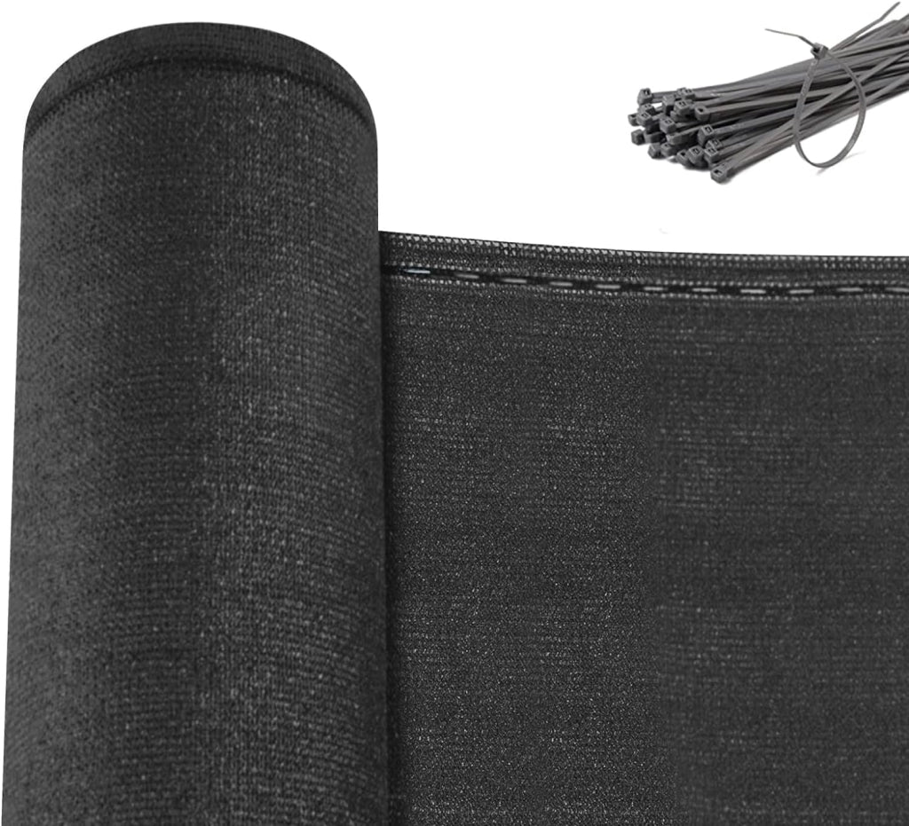 Rete Ombreggiante 1,8x15 m HDPE 280g/m², Frangivista per Recinzione Giardino, Telo Frangivento da Esterno, con Occhielli e Fascette, Resistente alle Intemperie, per Balcone, Antracite