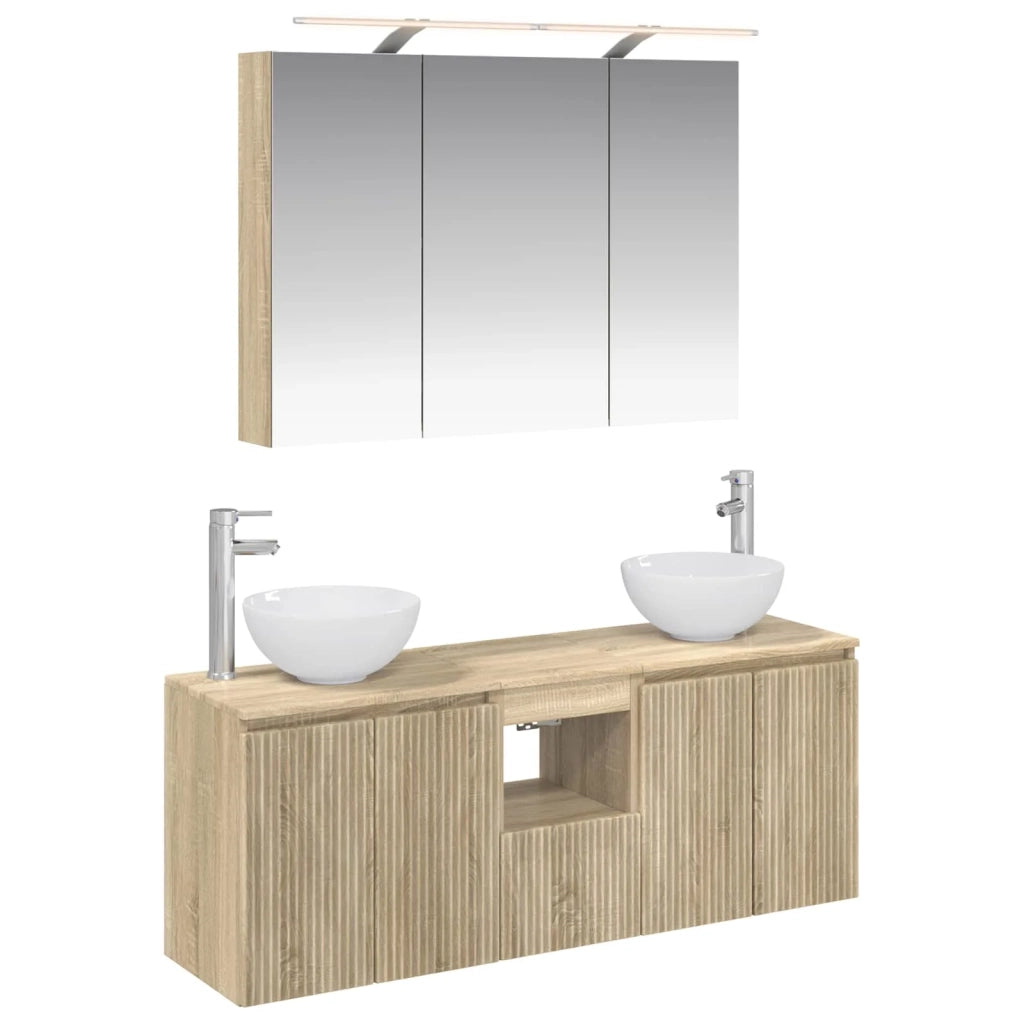 Set di Armadi da Bagno 4 pcs Rovere Sonoma 100 x 14,5 x 70 cm 3406337