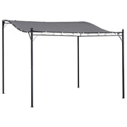 GAZEBO DA ESTERNO PERGOLA 297X297 CM IDEALE PER GIARDINO E TERRAZZO CON TENDA GRIGIA