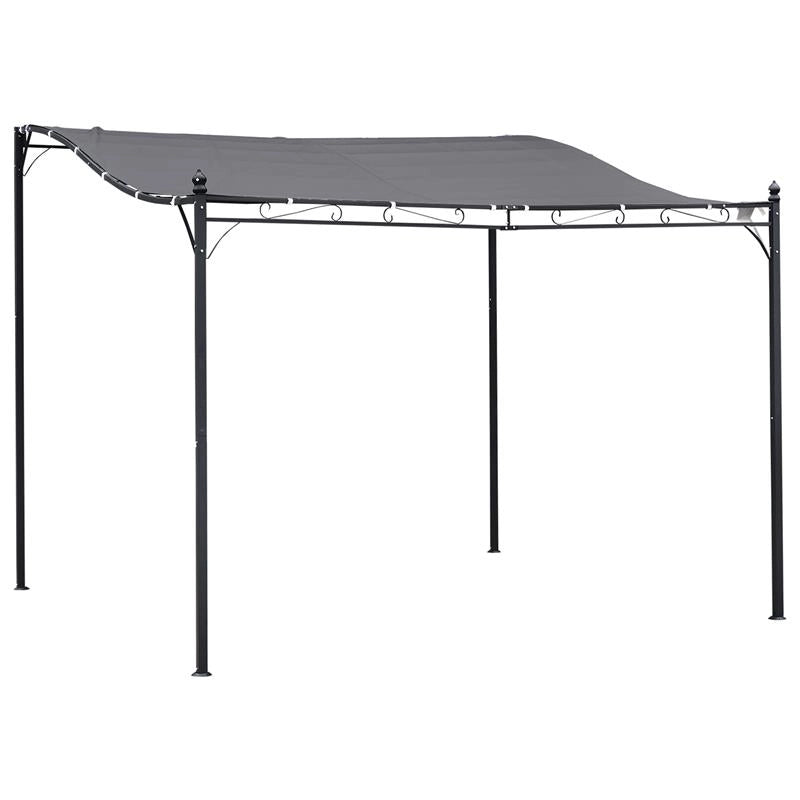 GAZEBO DA ESTERNO PERGOLA 297X297 CM IDEALE PER GIARDINO E TERRAZZO CON TENDA GRIGIA