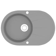 Lavello da Cucina in Granito Vasca Singola Ovale Grigio CFW4215430