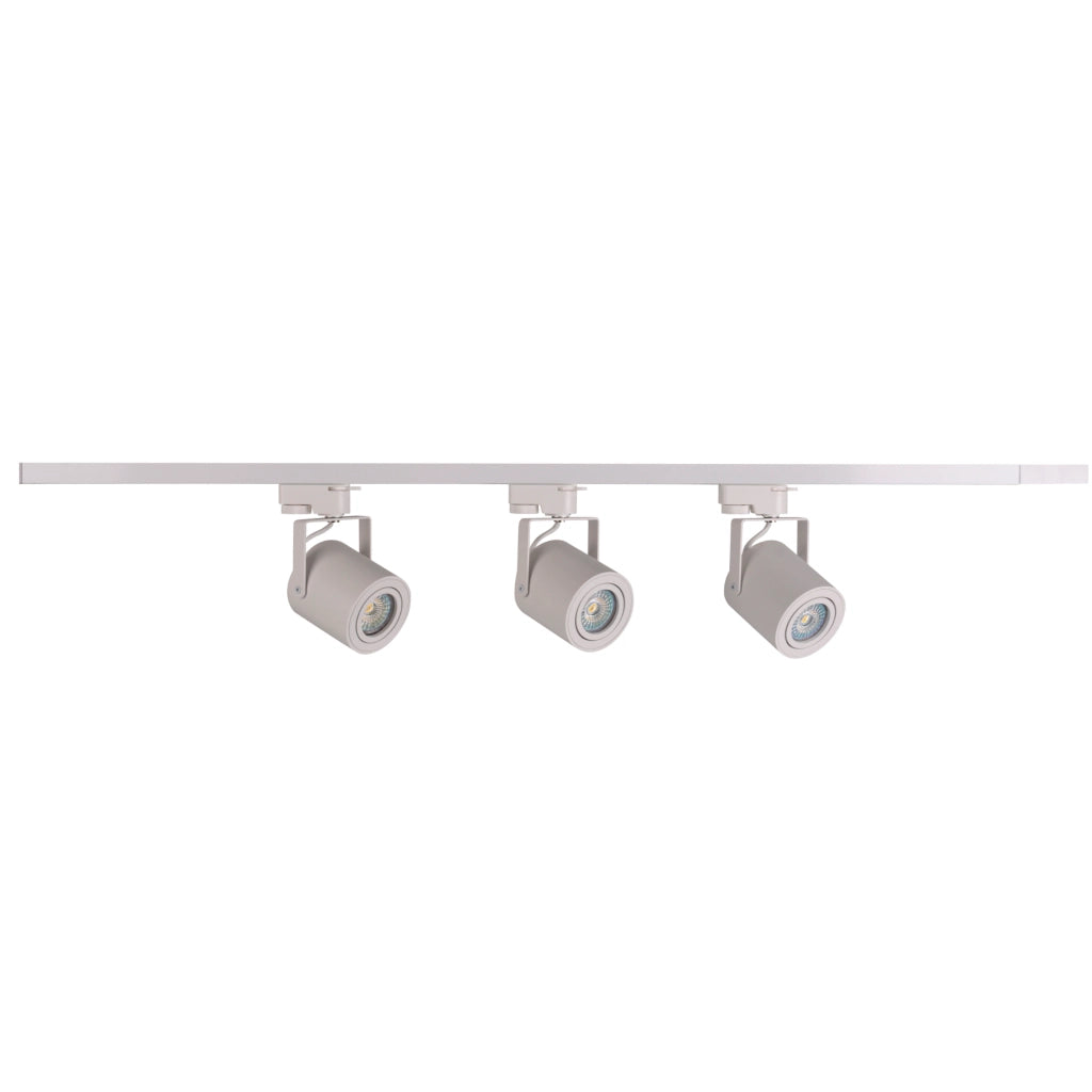 Kit binario bianco 1m, 3 faretti GU10 Polux MINOR in alluminio