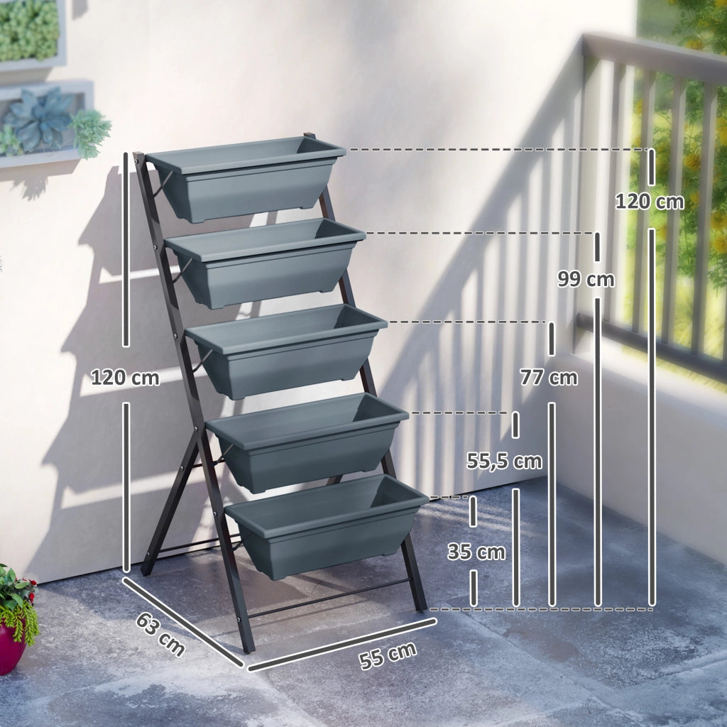 Giardino verticale 5 livelli ¨C zephmum ¨C acciaio grigio 88x40x80