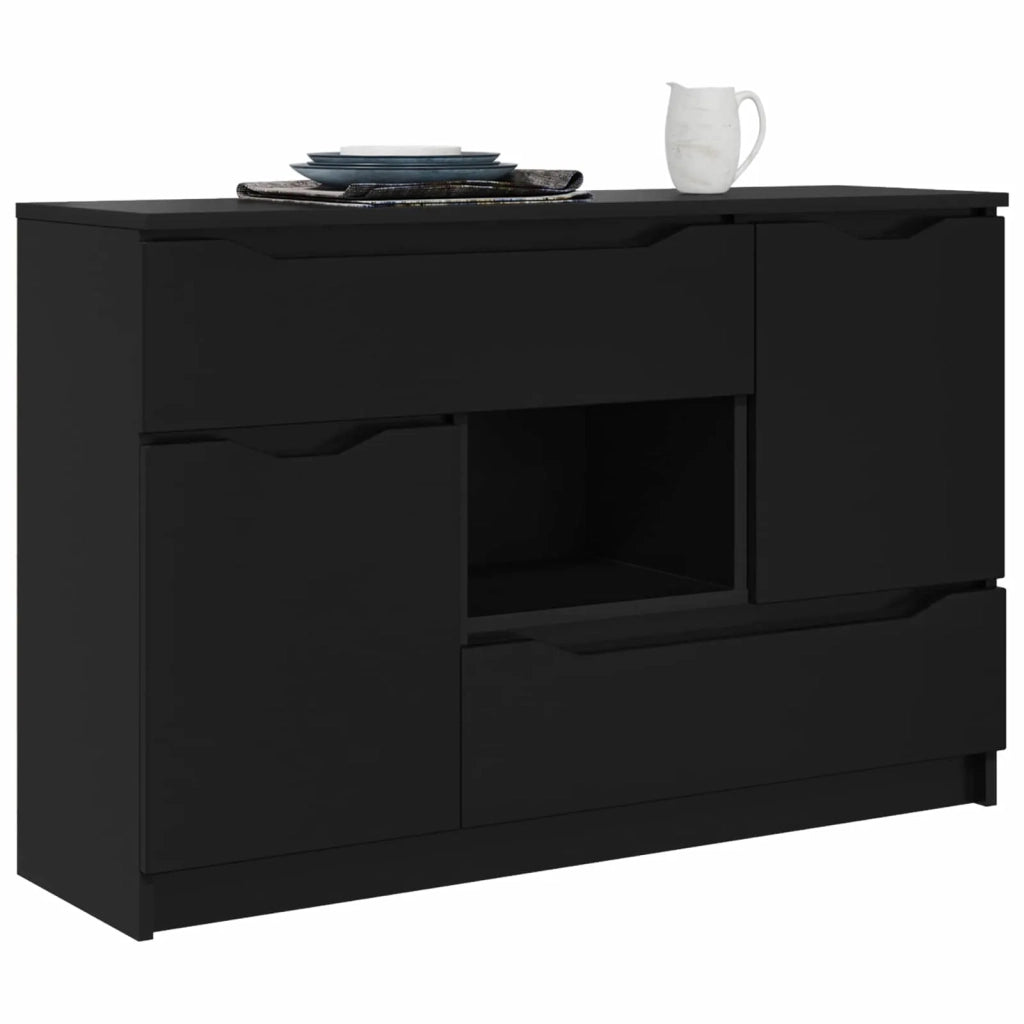 Credenza con cassetto Nero 100 x 30 x 65,6 Legno multistrato 888788