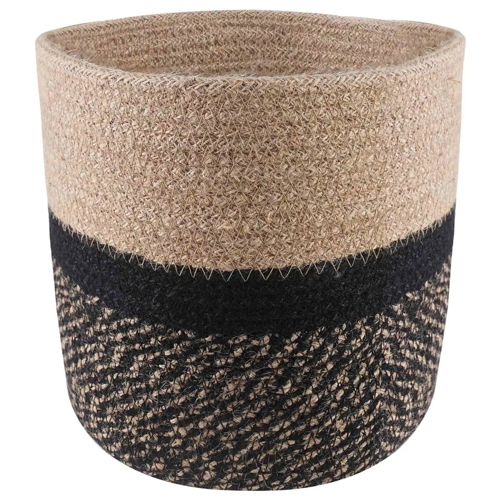 Set di Vasi per Piante 2 pcs Naturale e Nero Ø 28 x 28 cm