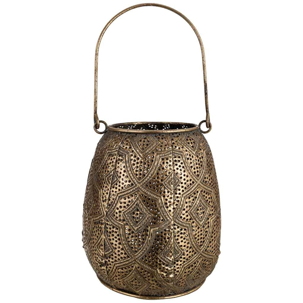 Portacandele in metallo dorato 16x16x18 cm (altezza)