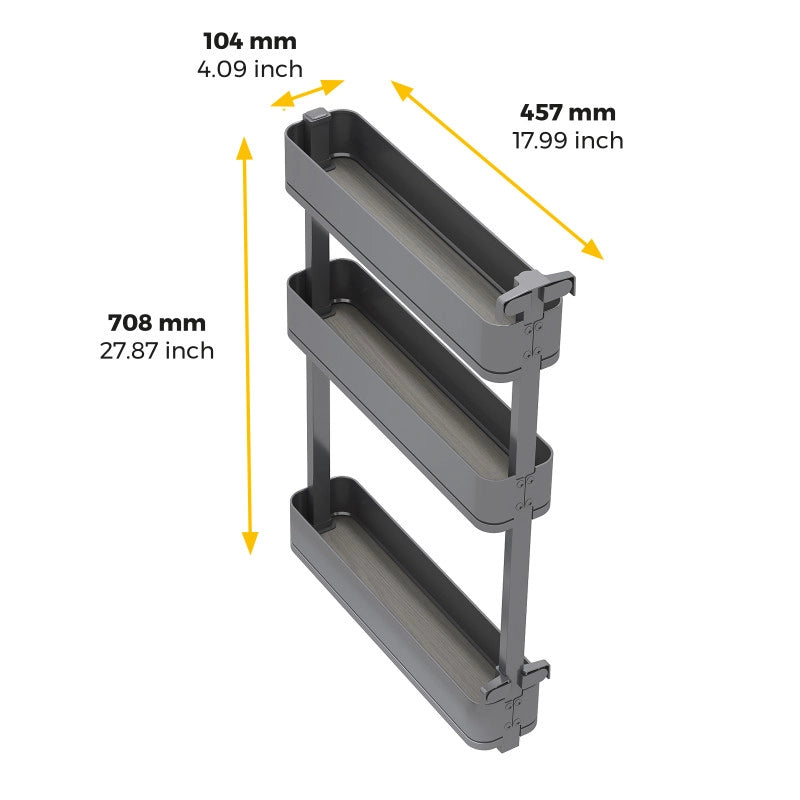 Carrello estraibile Titane con fissaggio inferiore con chiusura softt, modulo 400mm, Acciaio, Grigio antracite
