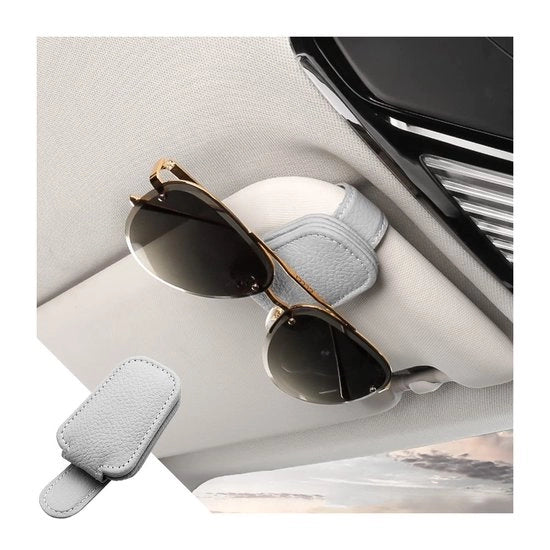 Supporto per Occhiali Magnetico per Auto in Pelle con Installazione Facile