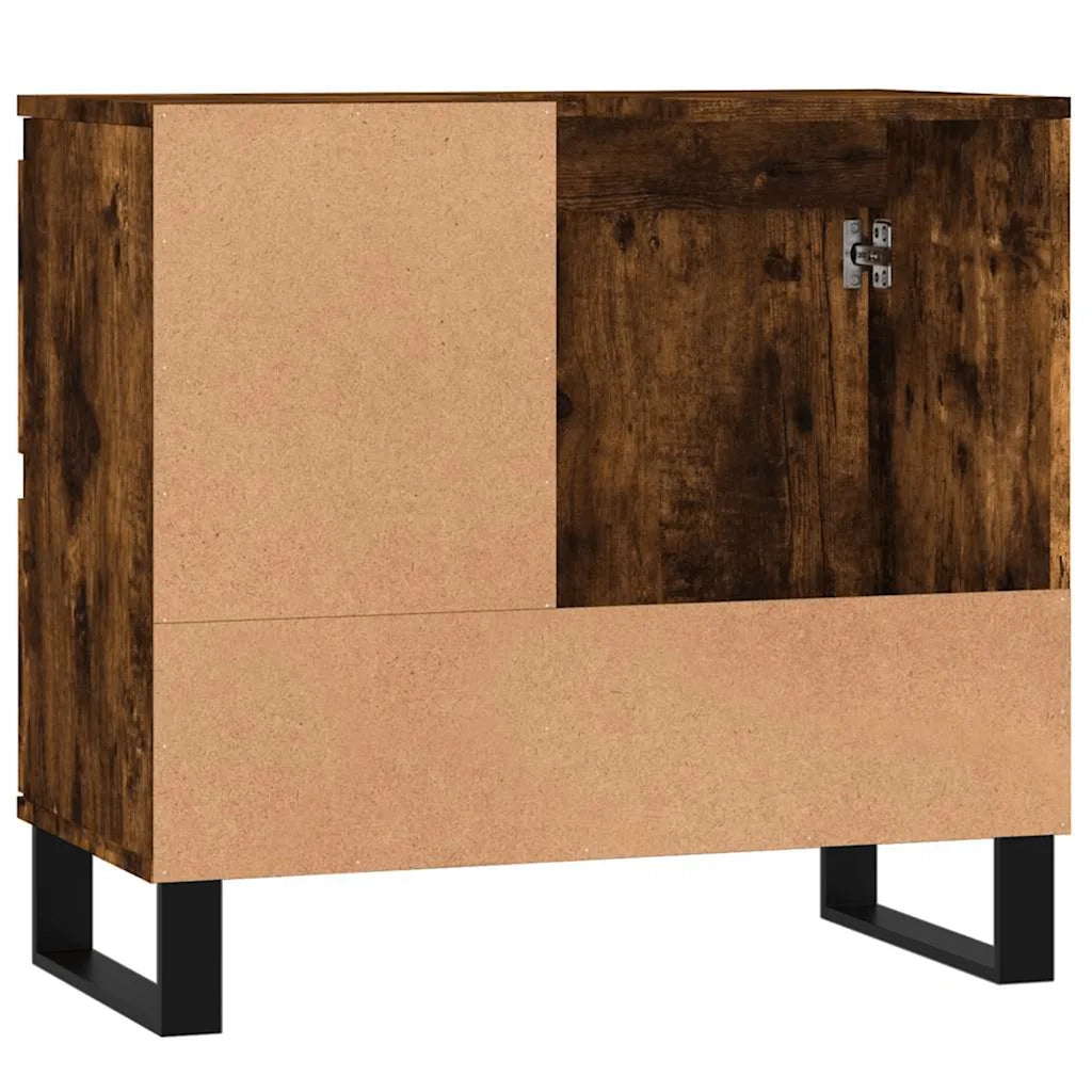 Armadietto Bagno Rovere Fumo 65x33x60 cm in Legno Multistrato 831617