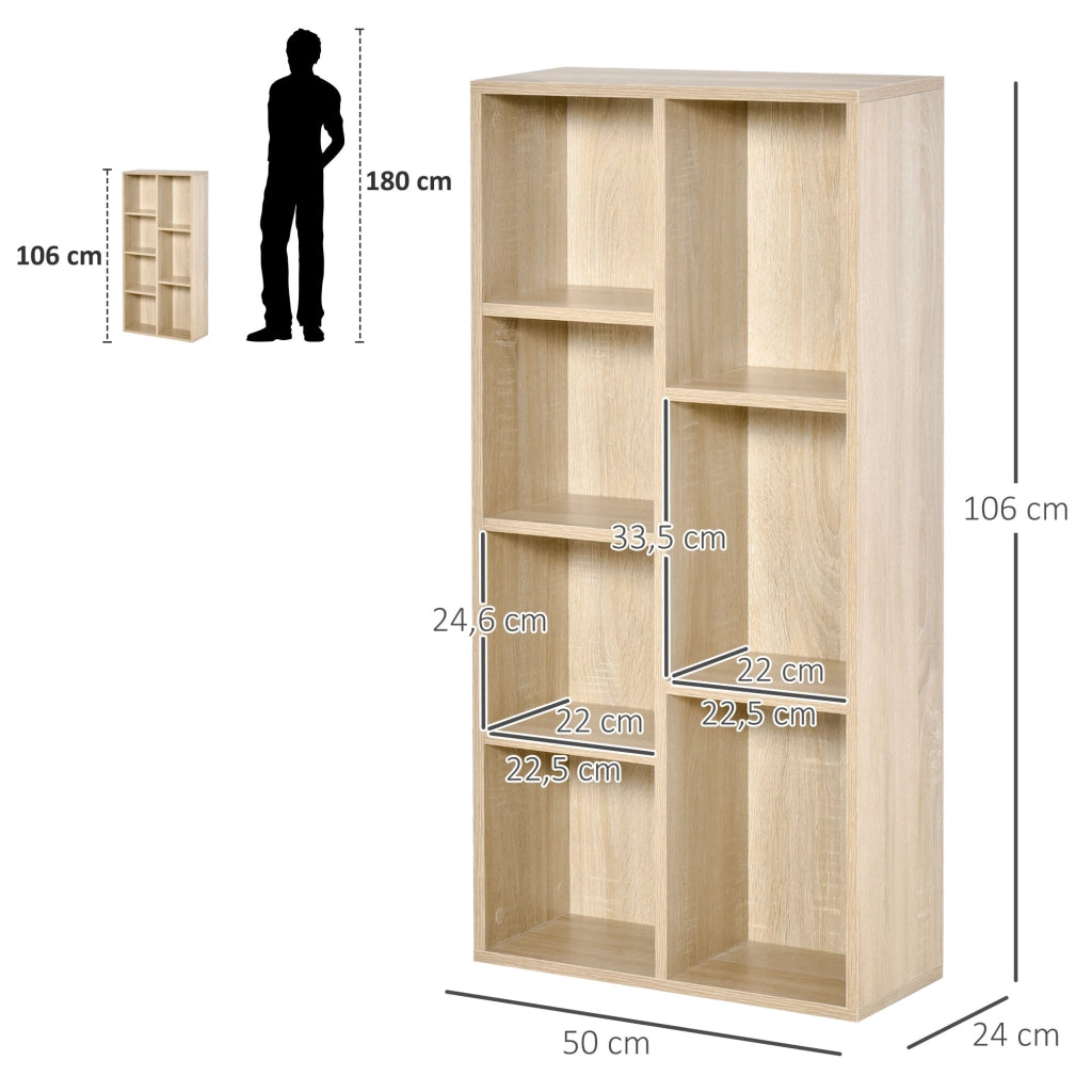 Libreria in Legno con 7 Ripiani ¨C Zephmum ¨C Roble 50x24x106 cm