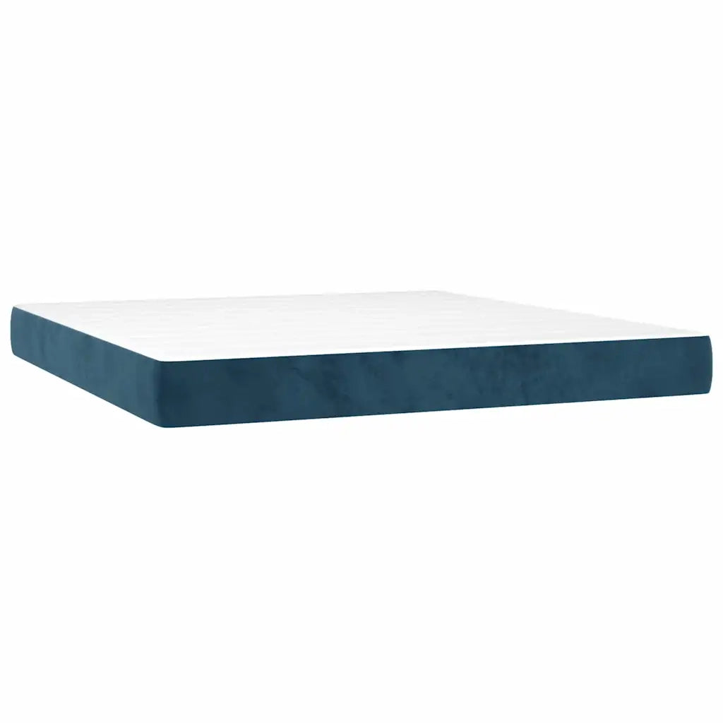 Giroletto a Molle con Materasso Blu Scuro 180x200 cm in Velluto 3129229