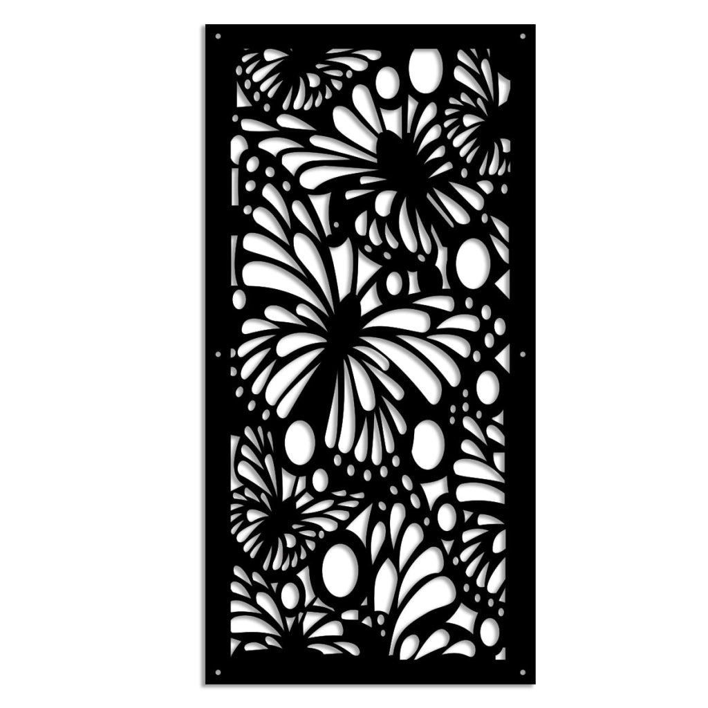 BUTTERFLY - Pannello in PVC traforato - Parasole Colore: nero, Misura: 73x148 cm