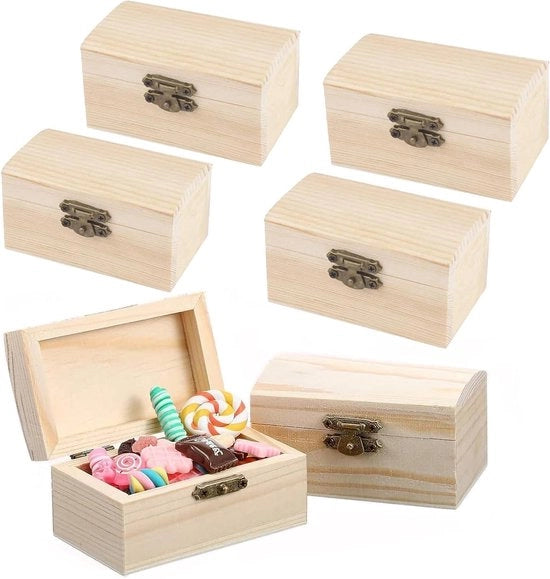 Cassetto in legno - Piccolo - Cassetto - Rettilineo - Legno - Conservazione - 6 pezzi - Chiusura pieghevole - Mini