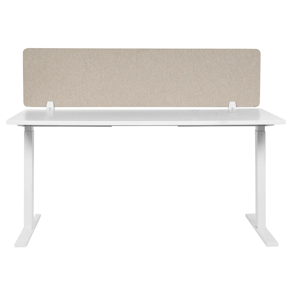 Pannello Divisorio Beige Fonoassorbente 130 x 40 cm in Plastica PET per Scrivania