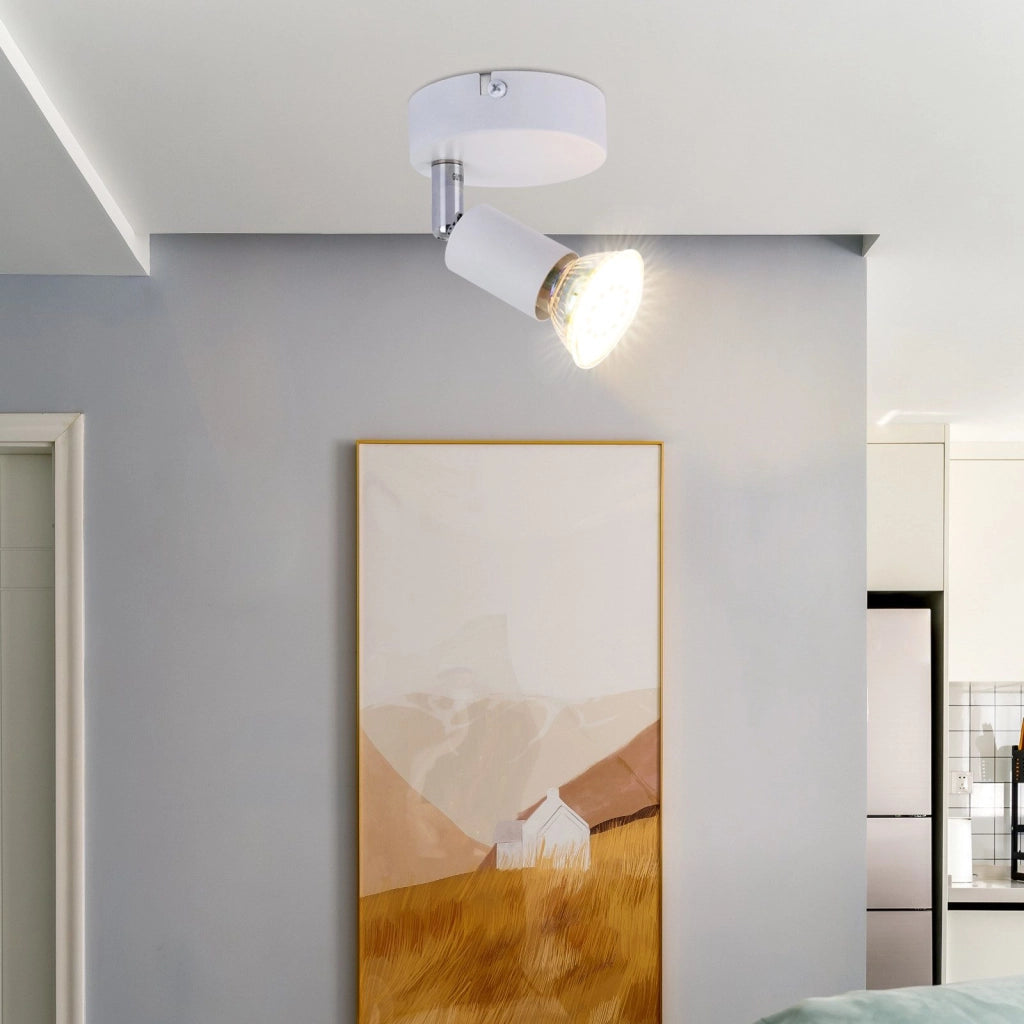 ZMH Faretto da soffitto bianchi 1 fiamma GU10 3000K moderni per camera letto