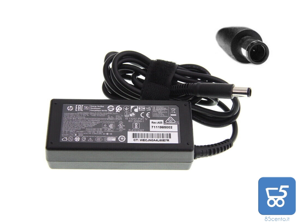 Alimentatore Caricatore Originale HP 65 W 19,5 V 3,33 A PPP019L-S Spinotto 5,0mm