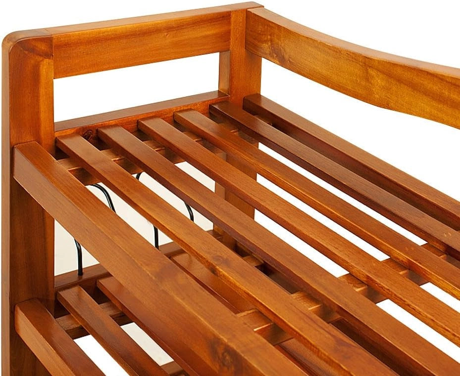 ® Scarpiera Legno Certificato Acacia FSC® 5 Ripiani 80x26x82cm Salvaspazio Corridoio Portascarpe Scaffale Marrone