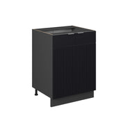 Vicco Mobiletto base cucina Nero a righe 60 cm senza piano di lavoro