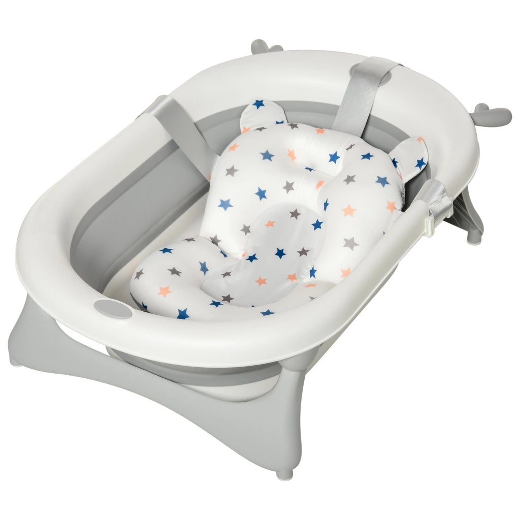 Vasca da bagno pieghevole per neonati e bambini ¨C zephmum ¨C 81,5x50,5x23,5 cm grigio
