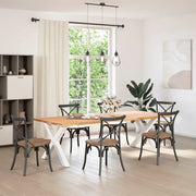 vidaXL Gambe per tavolo da pranzo a forma di X 2 pz bianche 90x(72-73) cm in acciaio