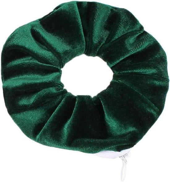 Set di 3 scrunchies fluo per capelli con elastico e taschino