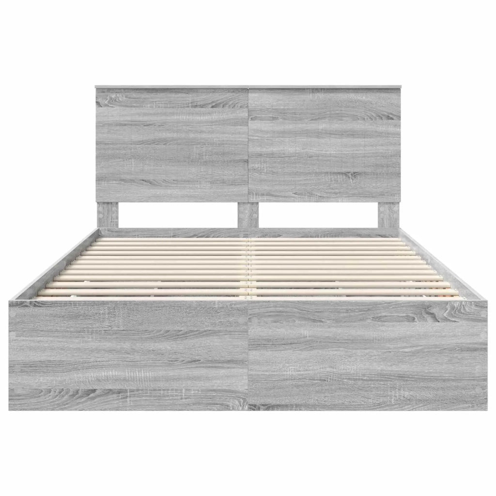Struttura del letto con cassetto Grigio Sonoma 140 x 200 cm