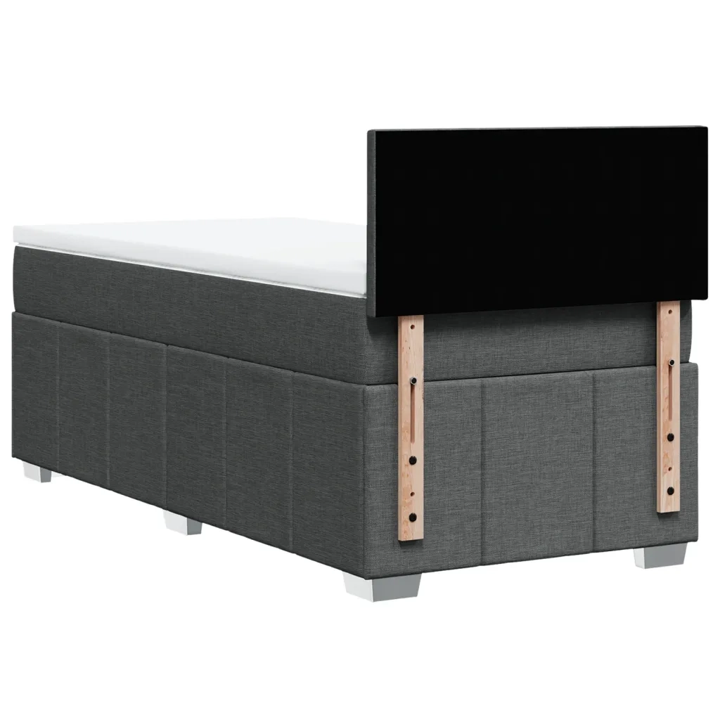 vidaXL Giroletto a Molle con Materasso Grigio Scuro 90x190 cm Tessuto