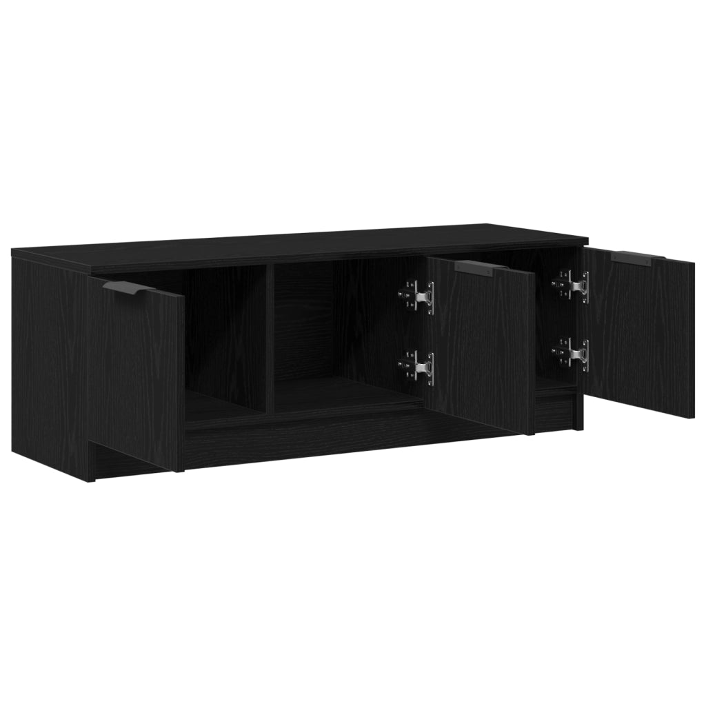 Mobile TV  Nero Rovere 102x35x36,5 cm Legno ingegnerizzato
