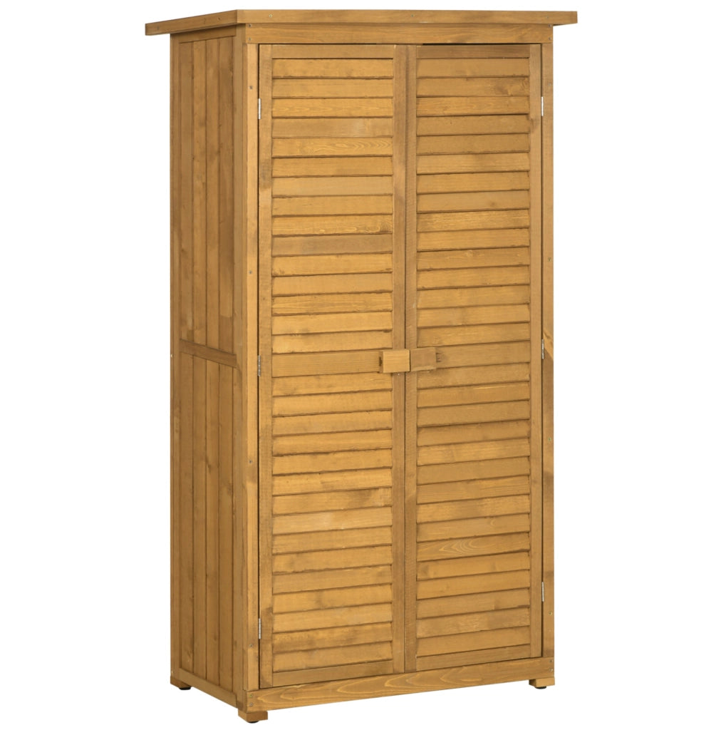 Armadio da giardino con 3 ripiani in legno di abete 87x46,5x160 cm