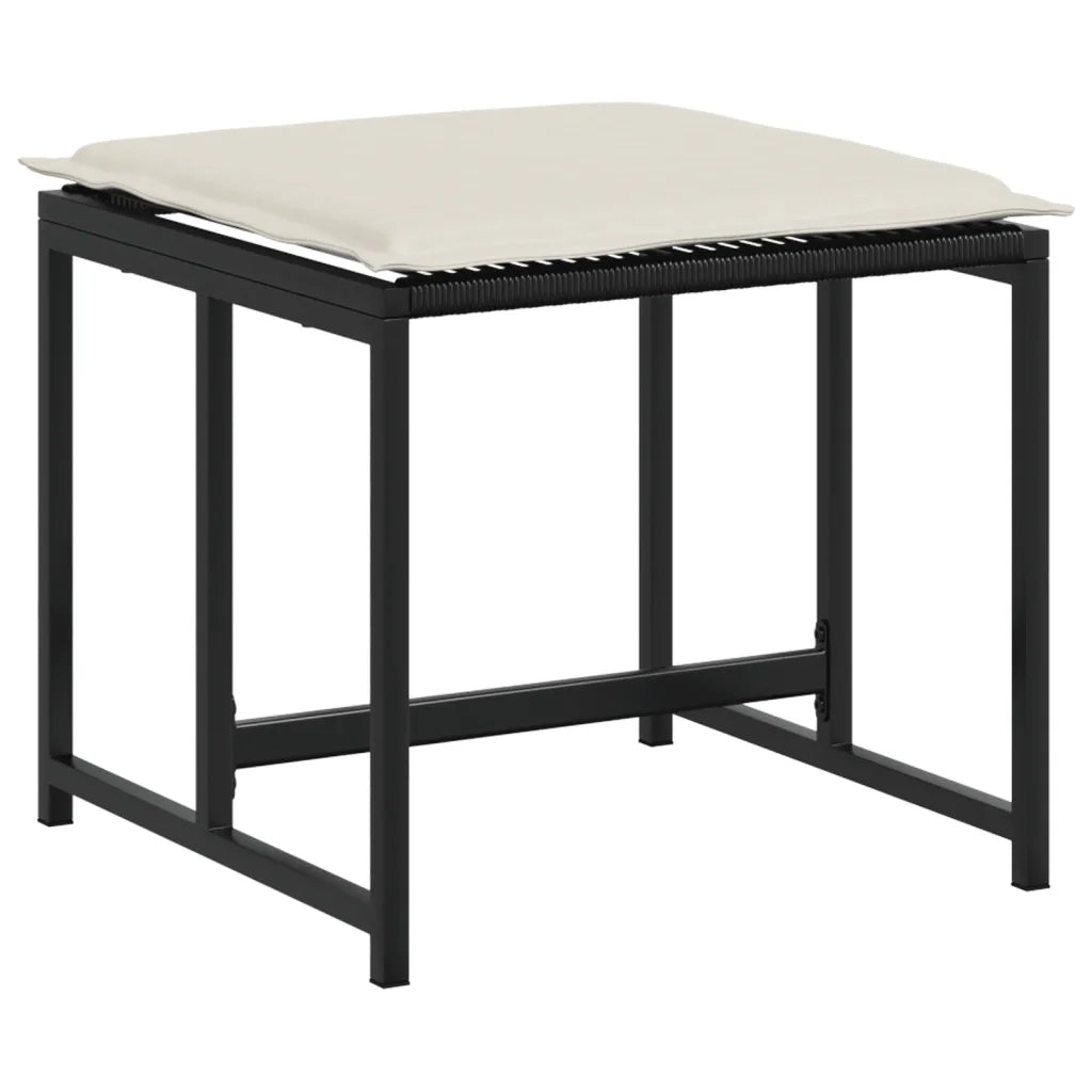 vidaXL Set da Pranzo da Giardino 9 pz con Cuscini Nero in Polyrattan