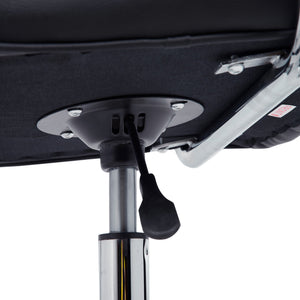 Sedia da Ufficio Operativa Girevole con Braccioli in Similpelle Nero