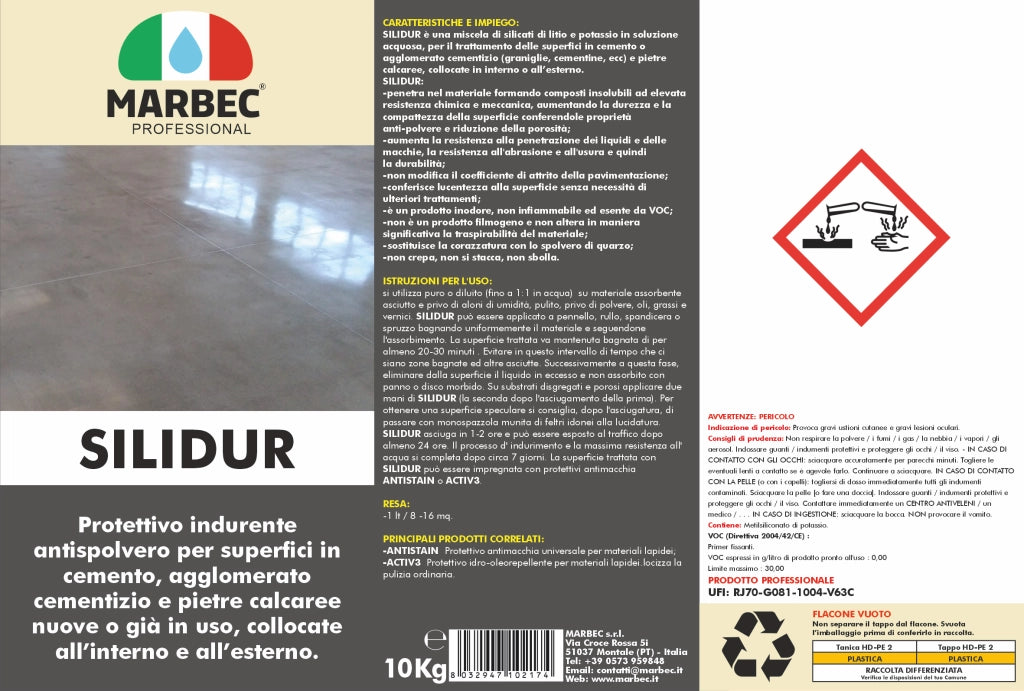 Silicato di potassio e litio SILIDUR   10LT