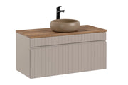 Set mobili bagno 100 cm con piano e lavabo da appoggio Wiki Iconic Cashmere 100 cm