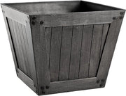 Vaso di Luce per Esterno e Interno, Vaso Decorativo per Balcone in Plastica Quadrato 31 cm, Grigio Scuro