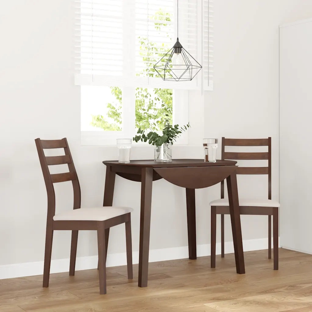 vidaXL Sedie da Pranzo con Cuscini 2pz Marrone Legno Massello di Hevea