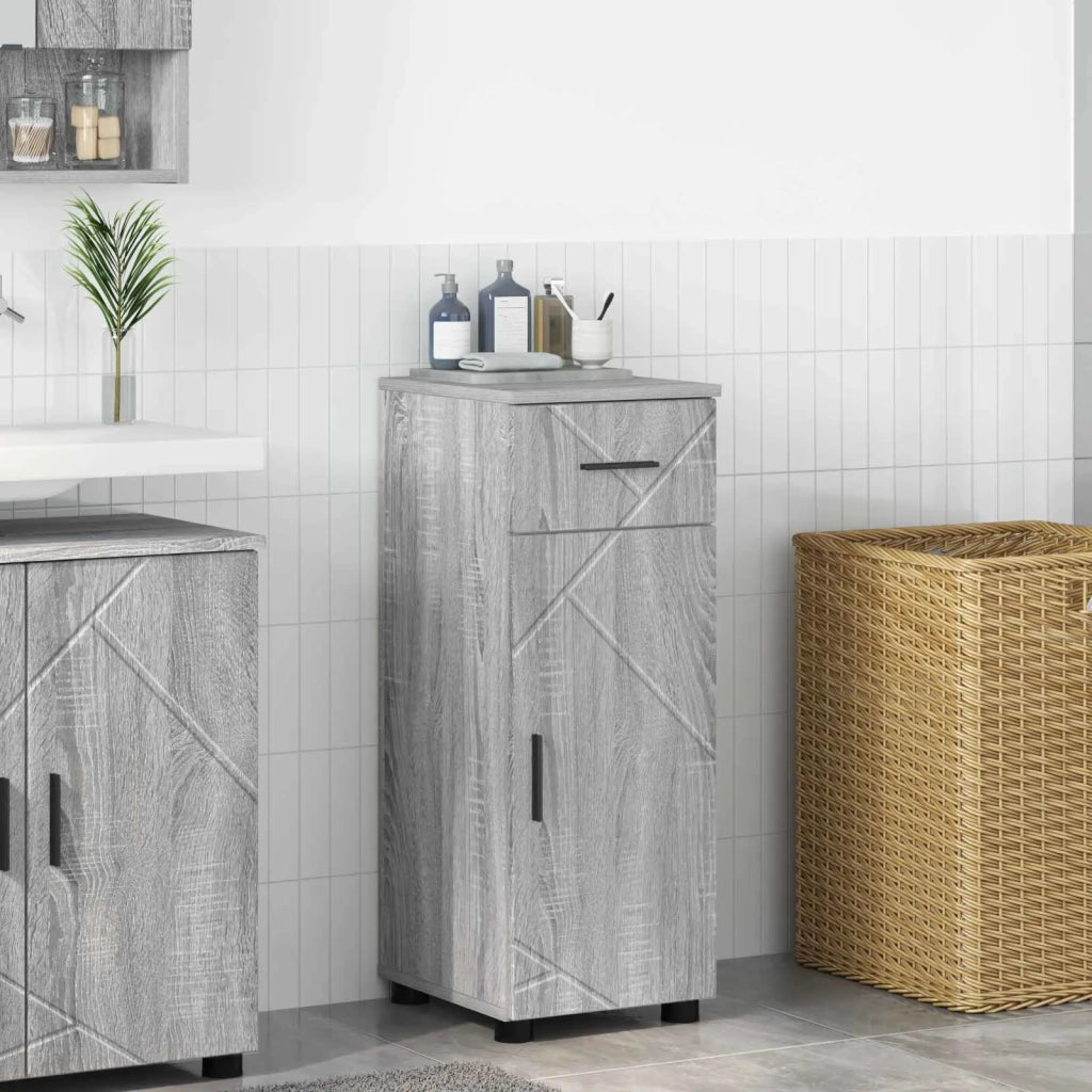 Mobile da Bagno con cassetto Grigio Sonoma 30 x 35 x 80 cm 883330