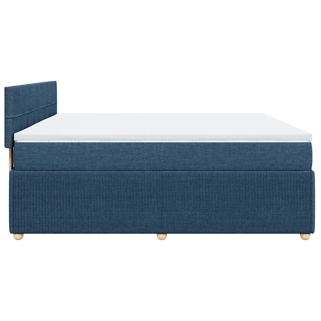 vidaXL Giroletto a Molle con Materasso Blu 200x200 cm in Tessuto