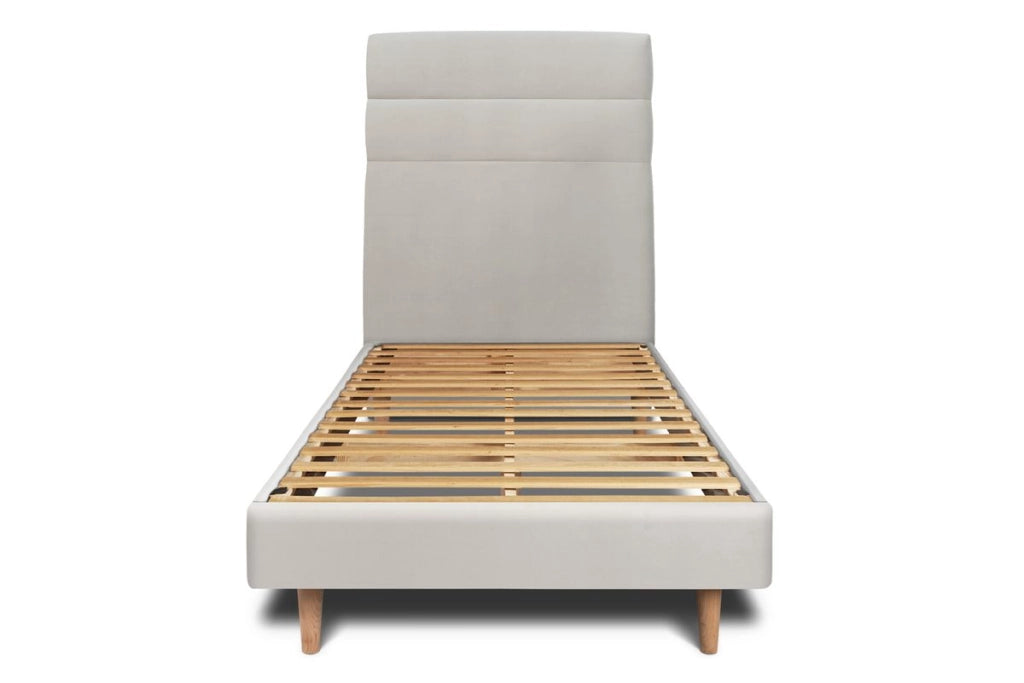 Letto 90x190 cm con testiera in linea - Tessuto velluto