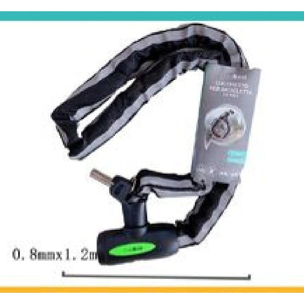 Trade Shop - Catena Sicurezza Antifurto Lucchetto Bicicletta Scooter Rivestita Tessuto Cx-9564 -