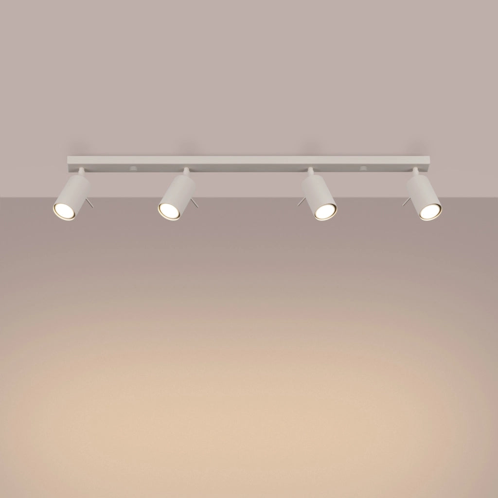 Lampada da parete moderna a soffitto Bittersweet Shimmer Ring a 4 luci in acciaio beige