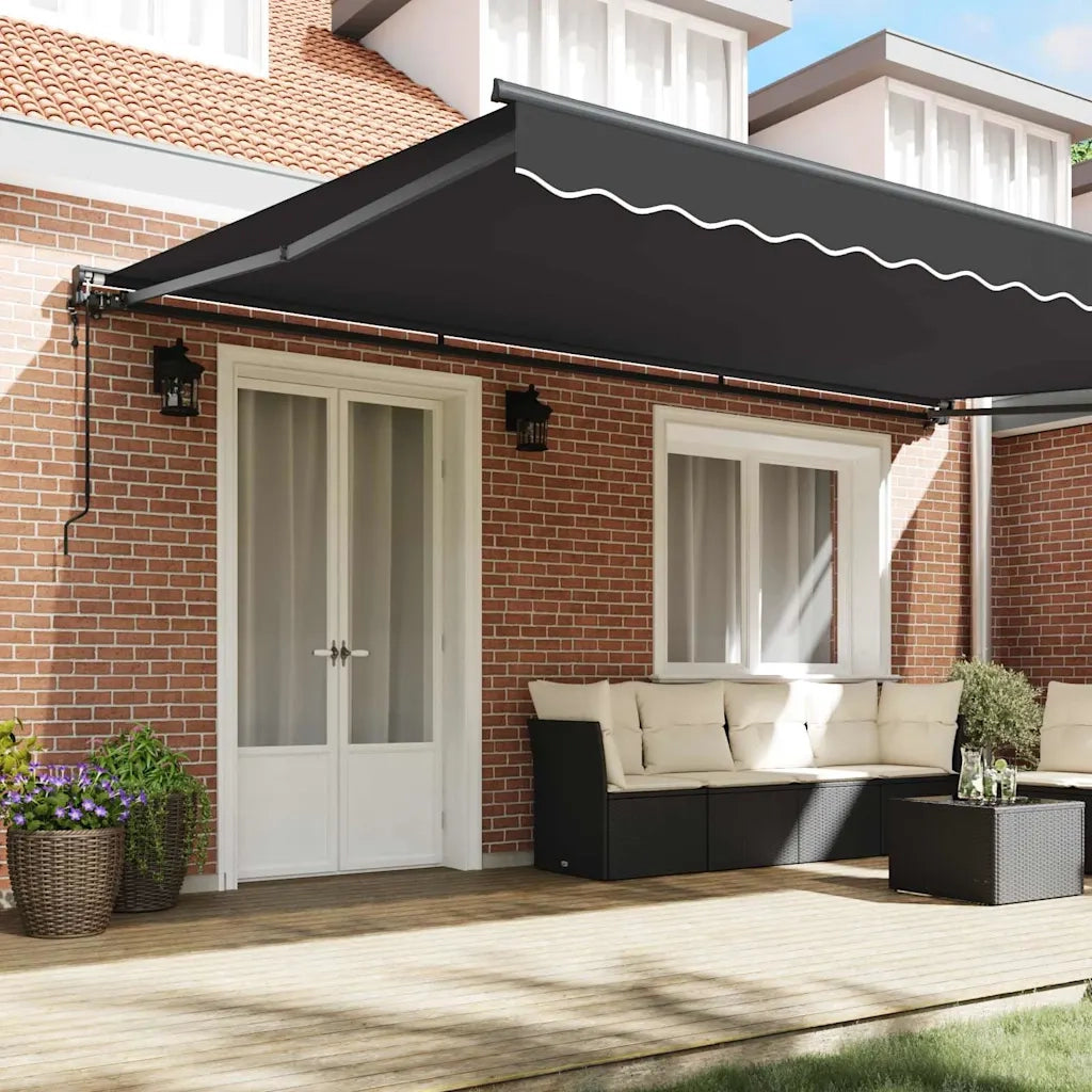 vidaXL Tenda Retrattile Antracite 500x300 cm Tessuto