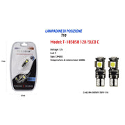 Trade Shop - Lampadine Di Posizione T10 Maxtech T-105050 12v / 5led C Ultra Luminose Canbus -
