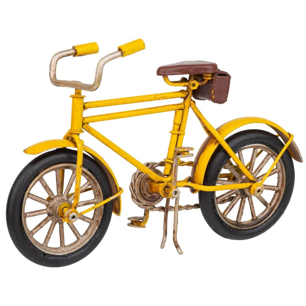 Bicicletta in metallo gialla 16,5x5x8,8h