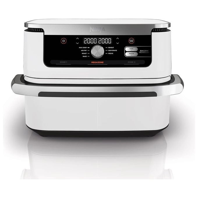 Ninja AF500EUWH friggitrice Doppia 10,4 L Indipendente 2470 W Friggitrice ad aria calda Argento, Bianco
