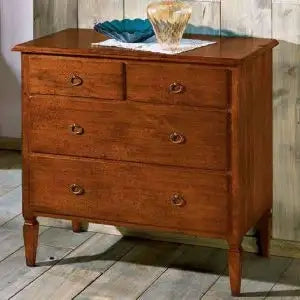 Comò in legno massiccio noce scuro arte povera