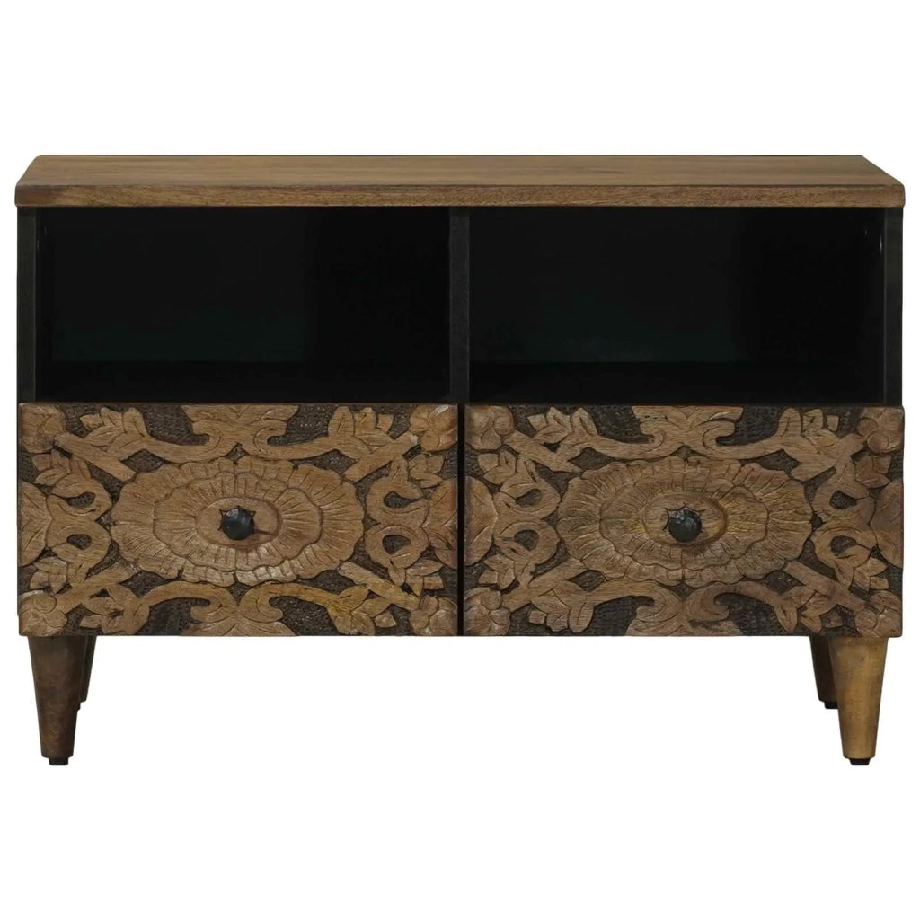 Mobile TV Marrone 70 x 33,5 x 46 cm Legno di mango massello 4018333