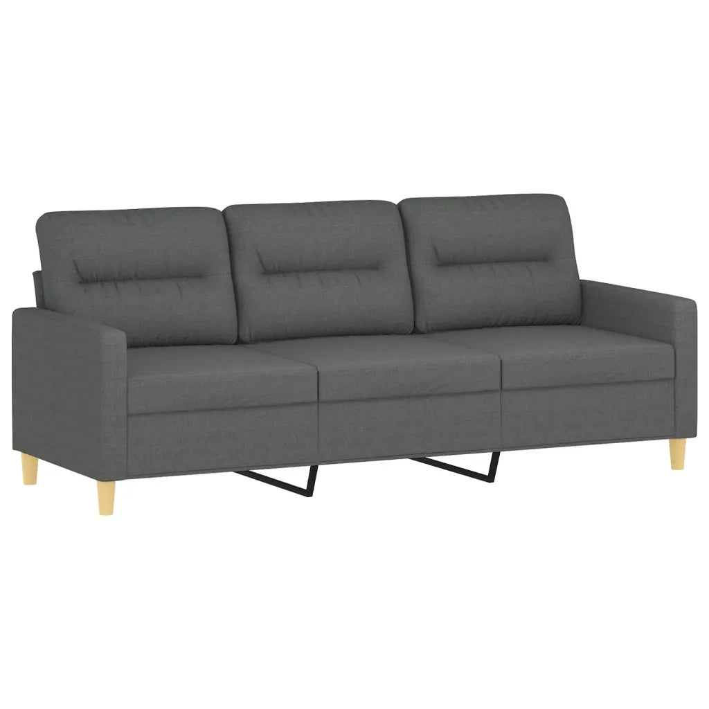 Set di Divani 4 pz con Cuscini Grigio Scuro in Tessuto 3201561