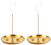 Wierookhouderset con supporto per sticchi da wierook 4-in-1 - 14 cm - rame e legno - adatto per diversi tipi di wierook.