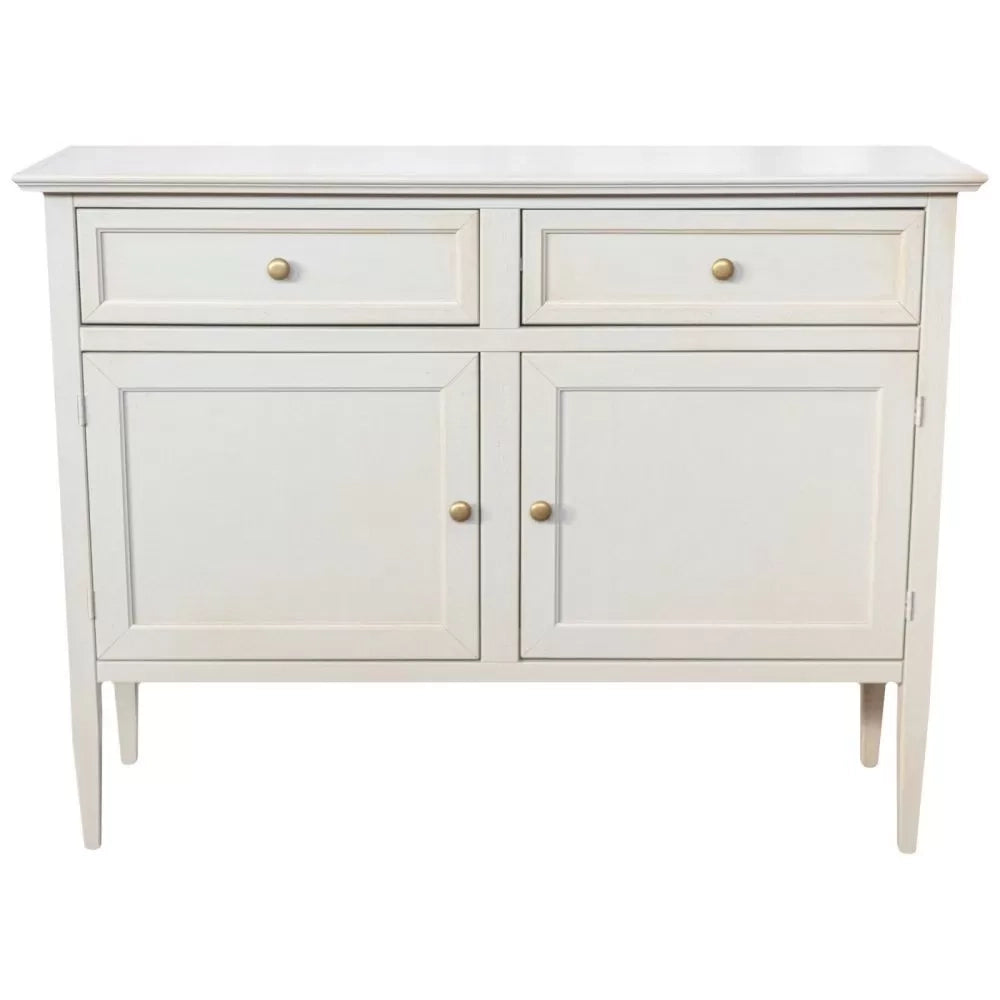 Madia credenza 2 porte 2 cassetti legno shabby grigio anticato 110x35x83 - Mobili 2G