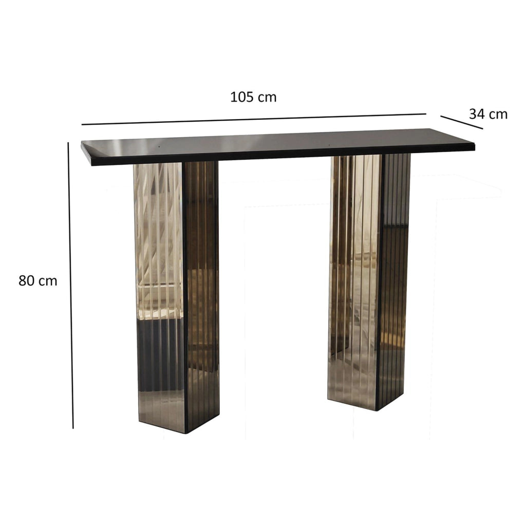Lauregno, Consolle Colore Ripiano Marrone, 105x34x80h cm Marrone Bronzo